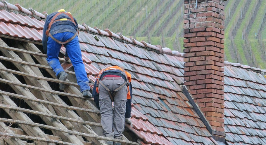 two men roofing